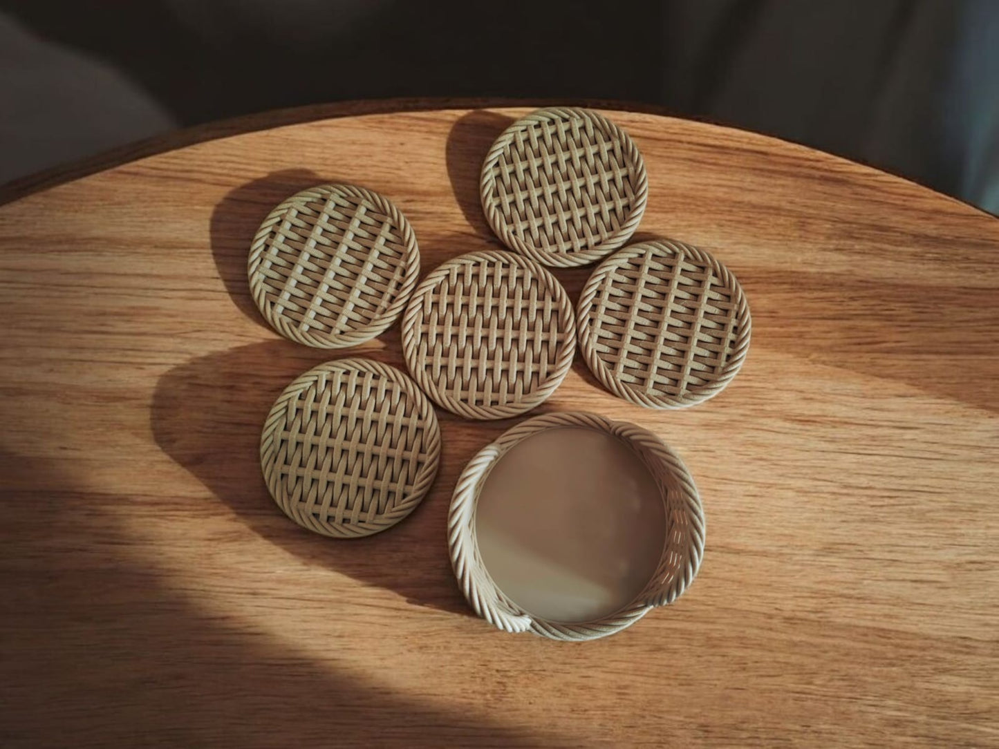 WovenWhirl Coaster Set (5 pcs)